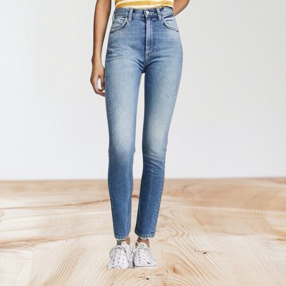 Boyish The Zachary High Waist Jeans Sz 30 Womens Medium Light Wash Skinny $170 - Picture 1 of 11